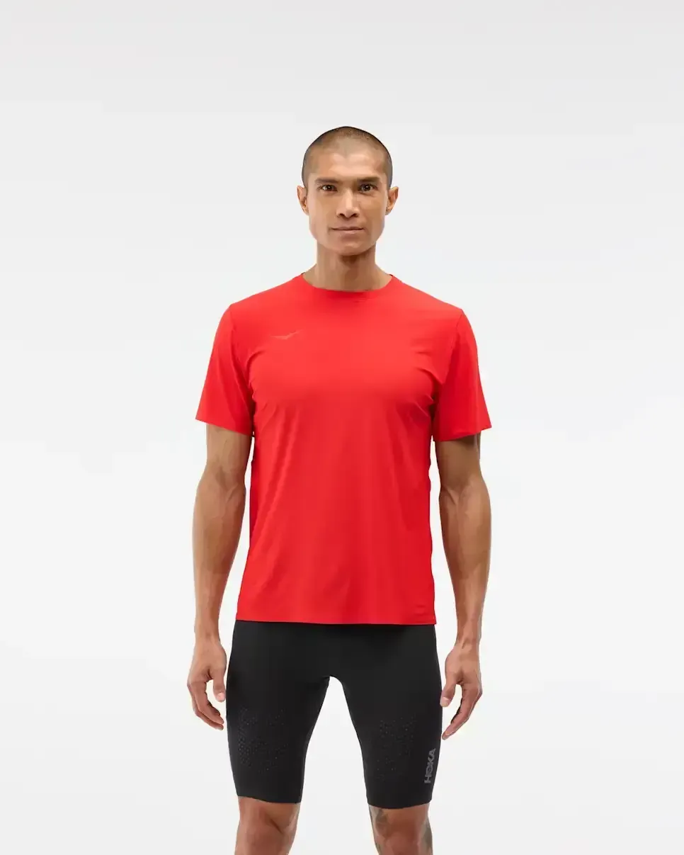 HOKA Airolite Kurzarmshirt 2.0 Zinnoberrot Media front view