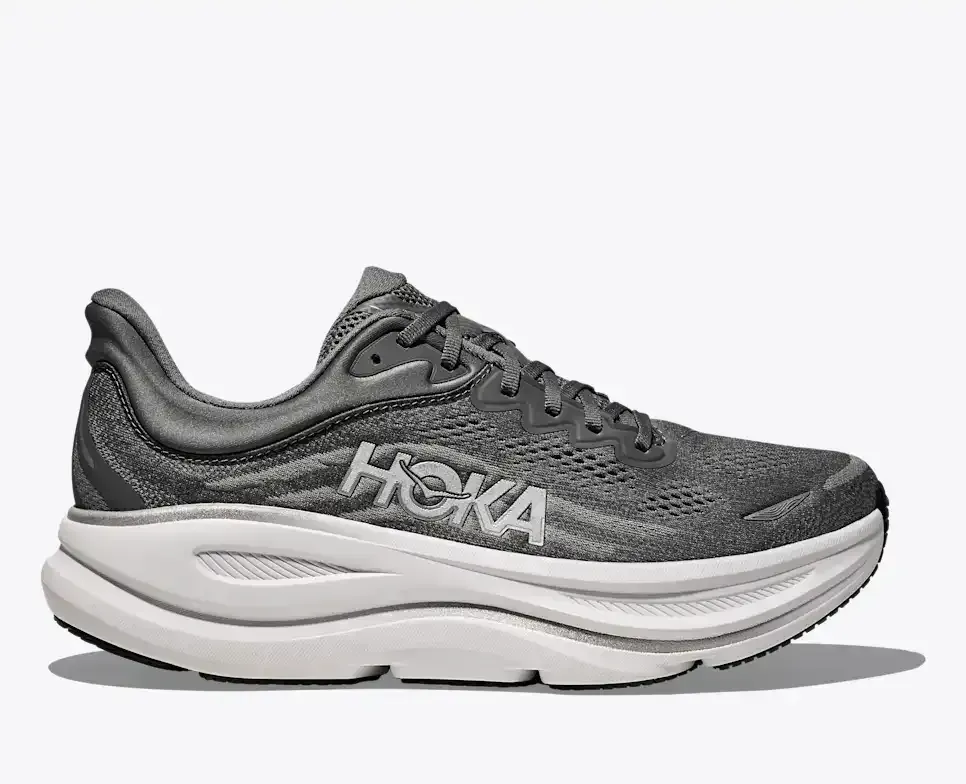 HOKA Bondi 9 Asteroid Silver Media front view
