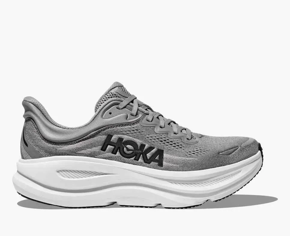 HOKA Bondi 9 Galactic Grey Stellar Grey Media front view