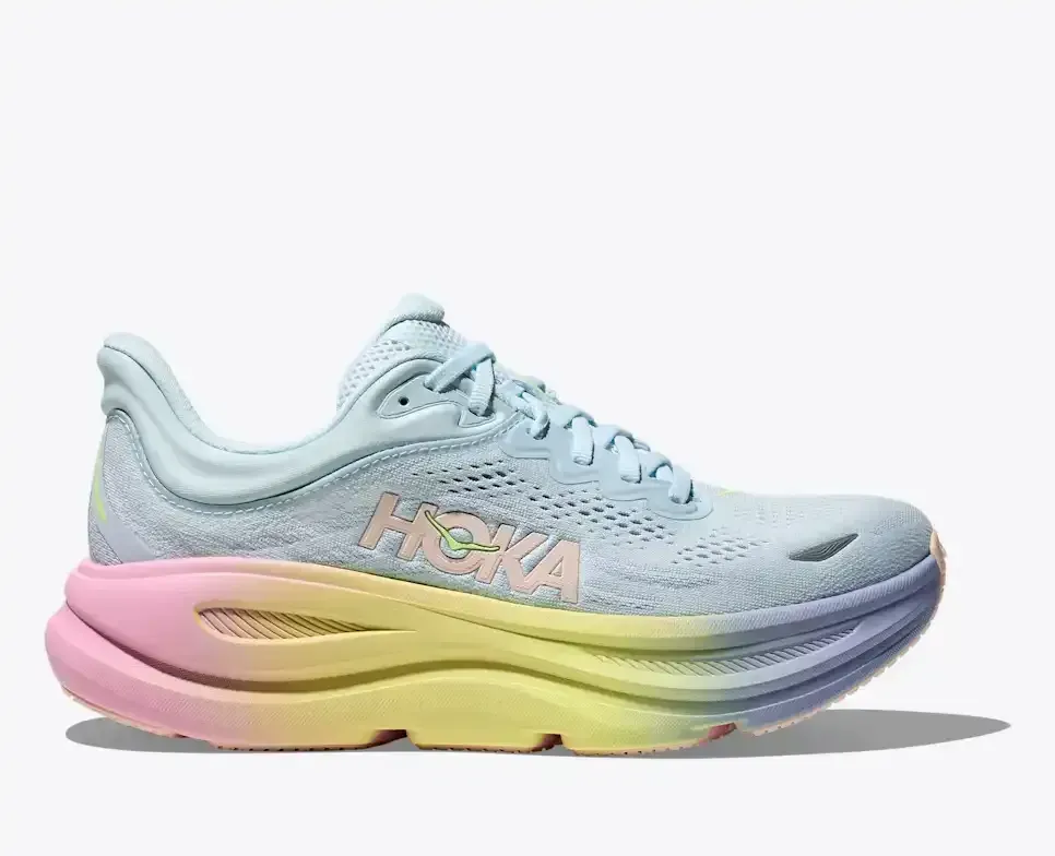HOKA Bondi 9 Glimmering Blue Overcast Damen Media front view