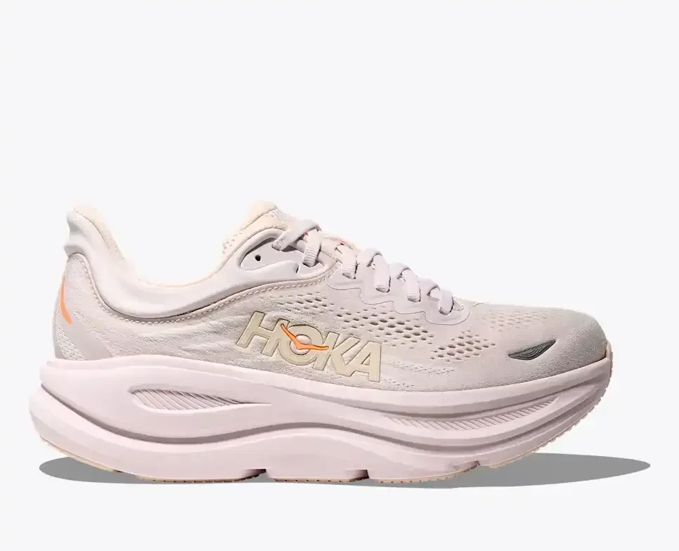 HOKA Bondi 9 Lilac Cream Tangerine Glow Damen Media front view
