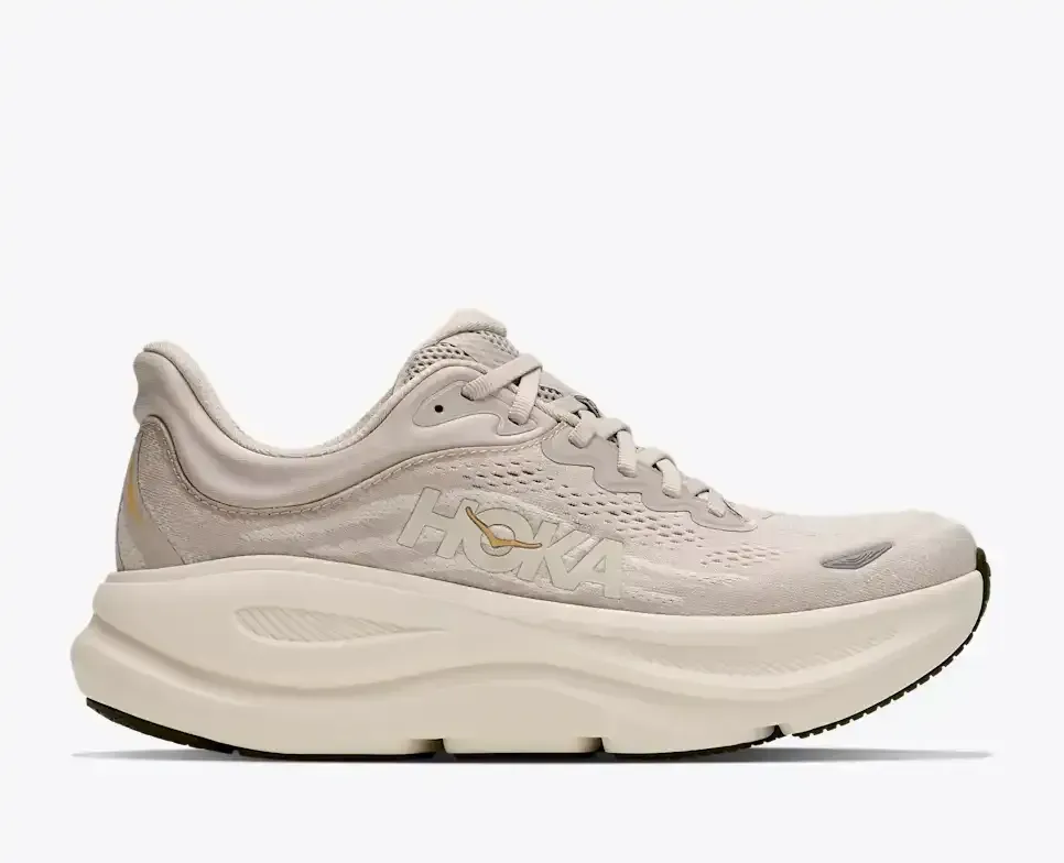 HOKA Bondi 9 River Rock Grey Alabaster Damen Media front view
