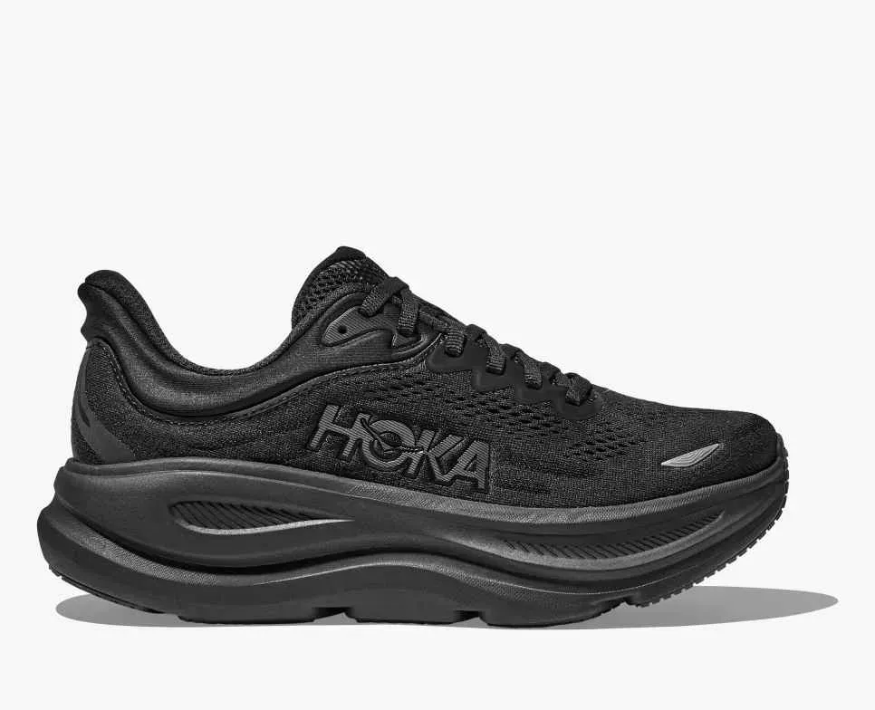 HOKA Bondi 9 Triple Black Media front view