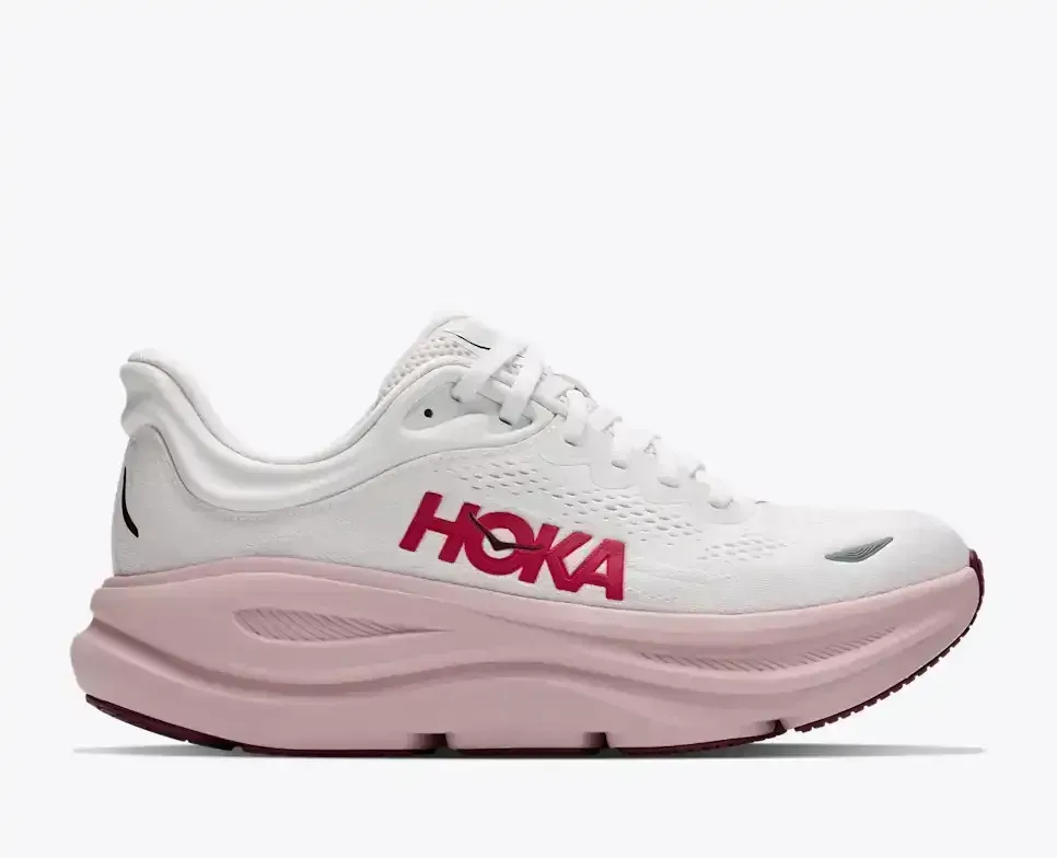 HOKA Bondi 9 White Pink Opal (Damen) Media front view