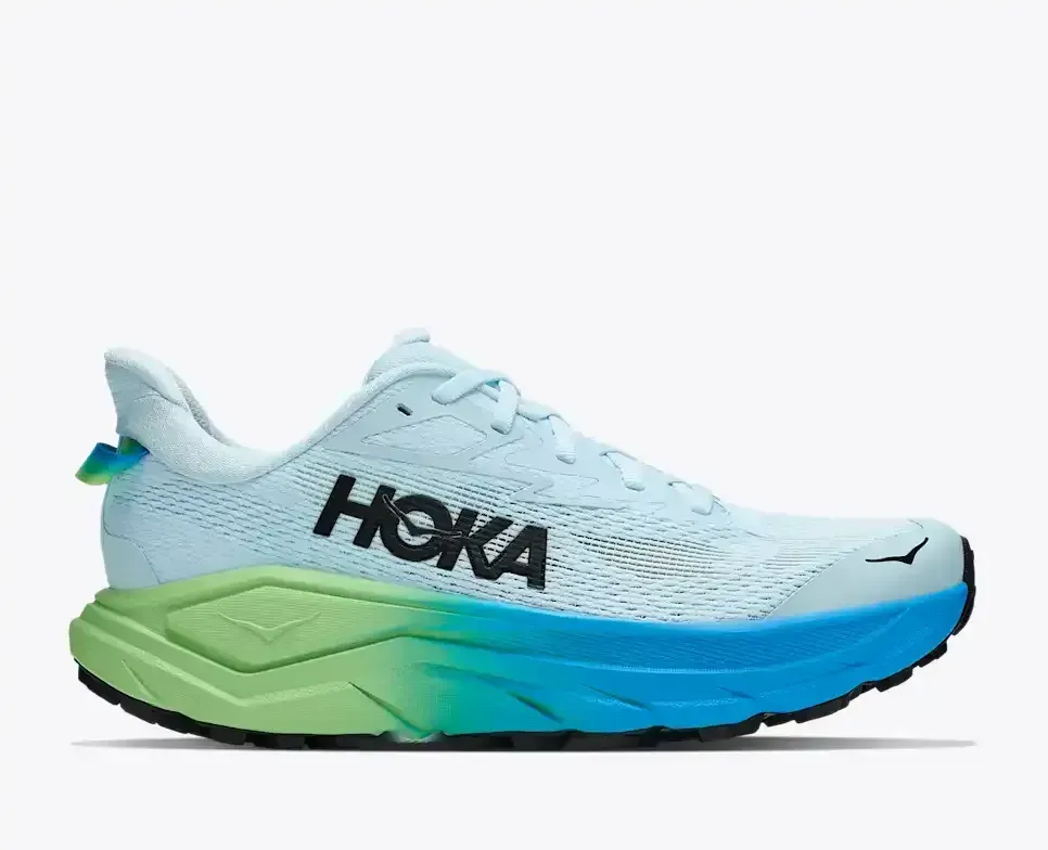 HOKA Challenger 8 Glimmering Blue Tart Apple (Damen) Media front view