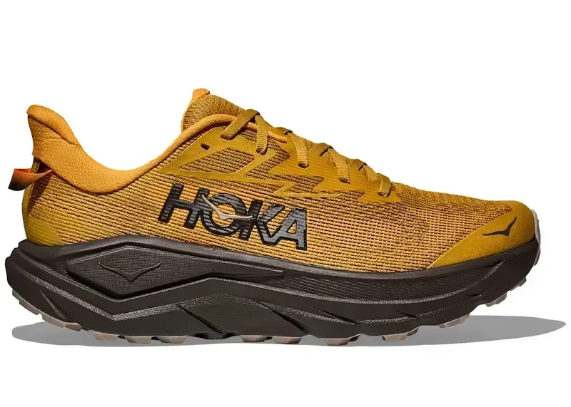 HOKA Challenger 8 Senfkorn Schwarz Media front view