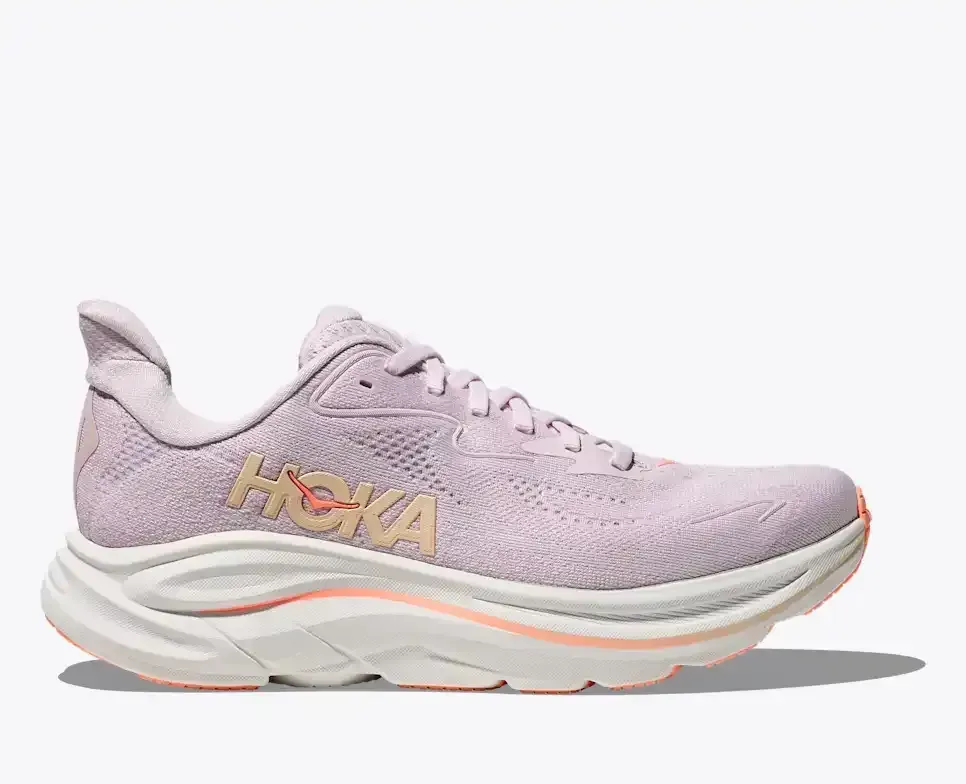 HOKA Clifton 10 Lilac Cream Tangerine Glow (Damen) Media front view