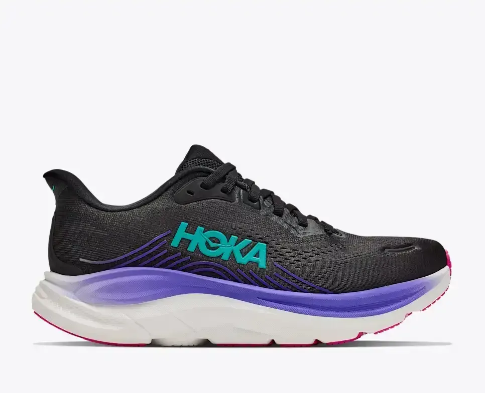 HOKA Clifton 11 Black Neon Nebula (Damen) Media front view