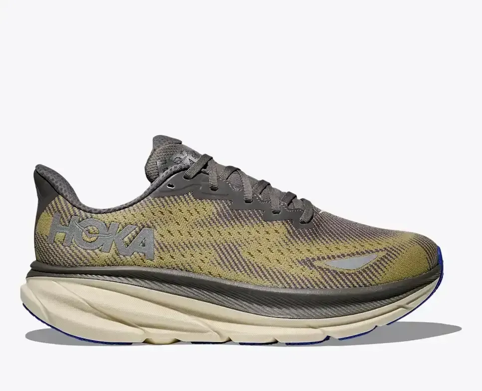 HOKA Clifton 9 Gore-Tex Gravel Eggshell Media front view