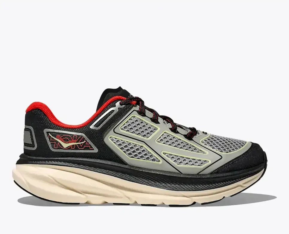 HOKA Clifton One9 Habanero Schwarz Media front view