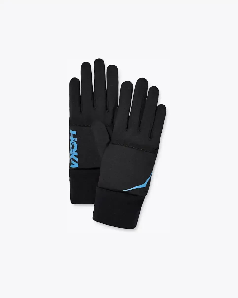 HOKA ColdSnap Fleece-Handschuhe Schwarz Media front view