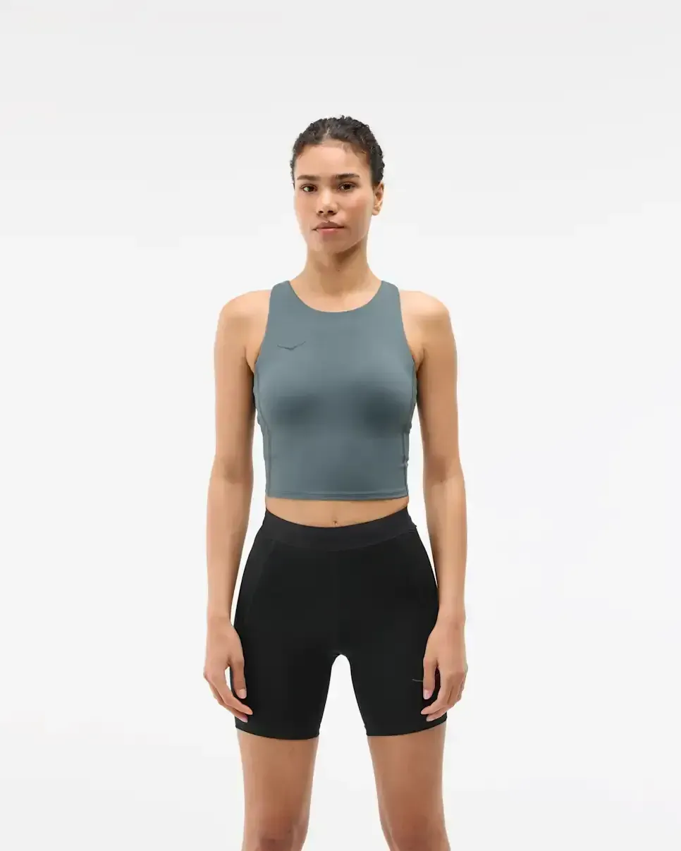 HOKA Elaro Crop Bra Faded Navy (Damen) Media front view