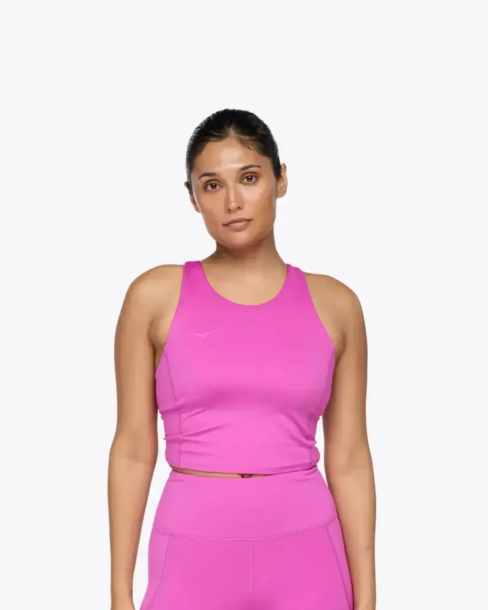 HOKA Elaro Crop Bra Fuschia (Damen) Media front view