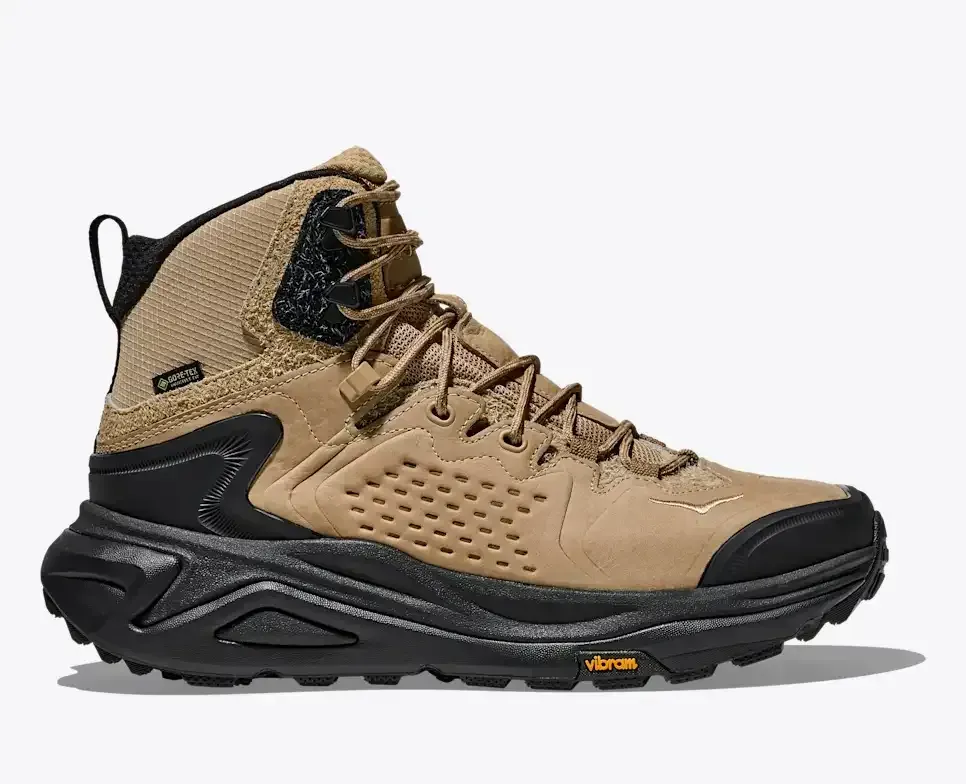 HOKA Elite Terrain System Kaha 3 GORE-TEX Khaki Schwarz Media front view