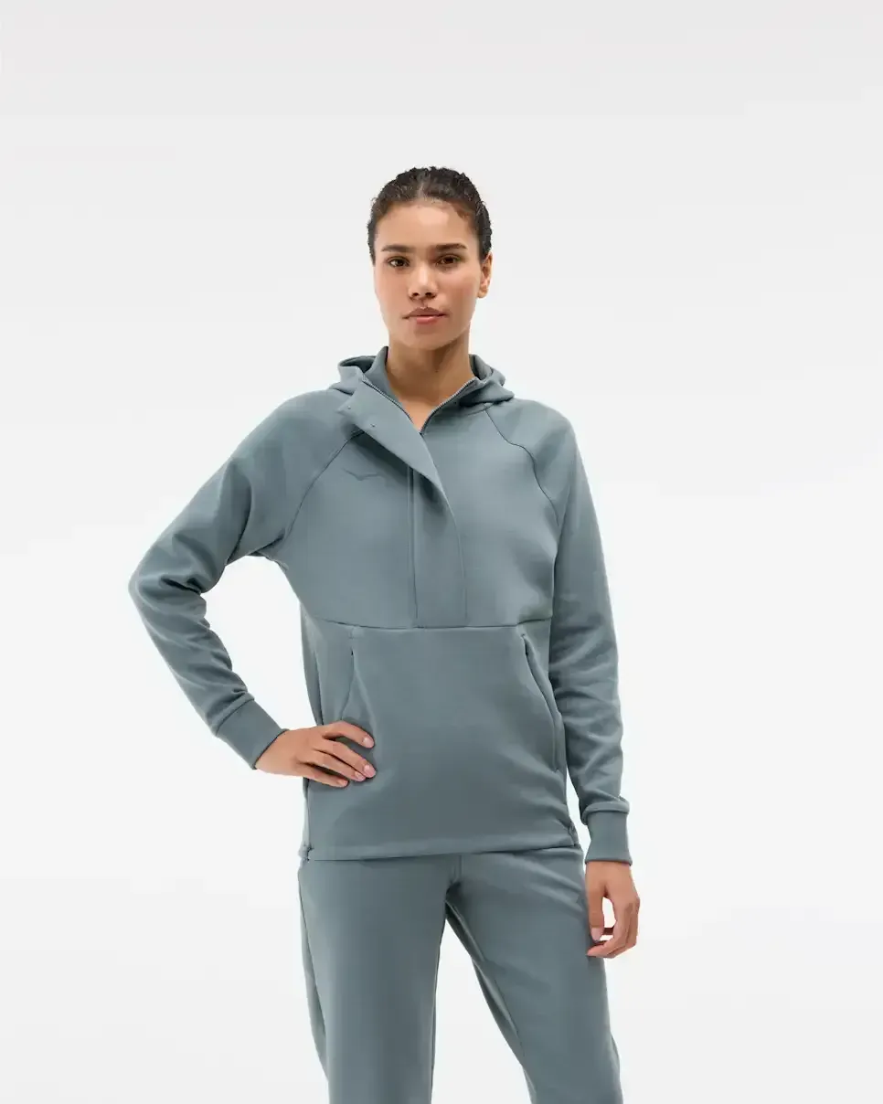 HOKA Essential Recovery Hoodie Schieferblau (Damen) Media front view