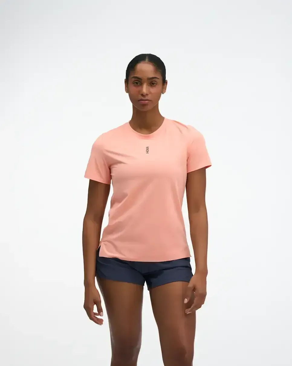 HOKA EveryRun Short Sleeve Sunstone (Damen) Media front view