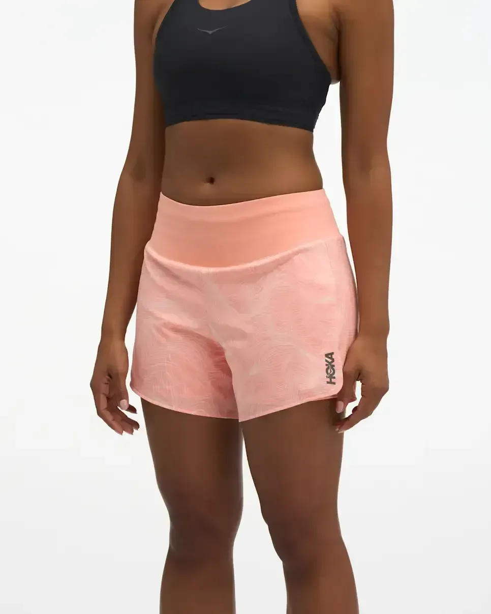 HOKA Glide Short MR 5″ 2in1′ Sunstone Prt (Damen) Media front view