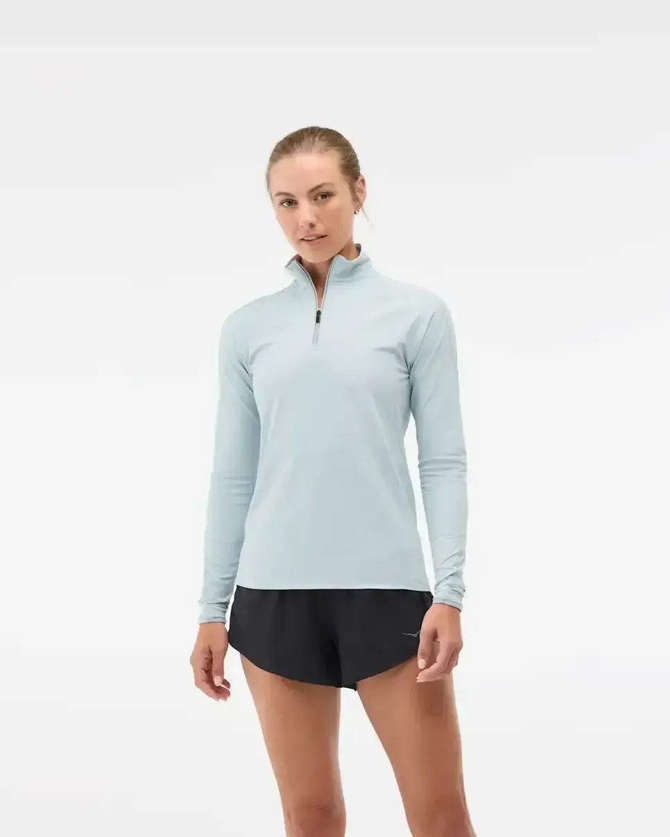 HOKA GlideTech Quarter Zip Mineralblau (Damen) Media front view