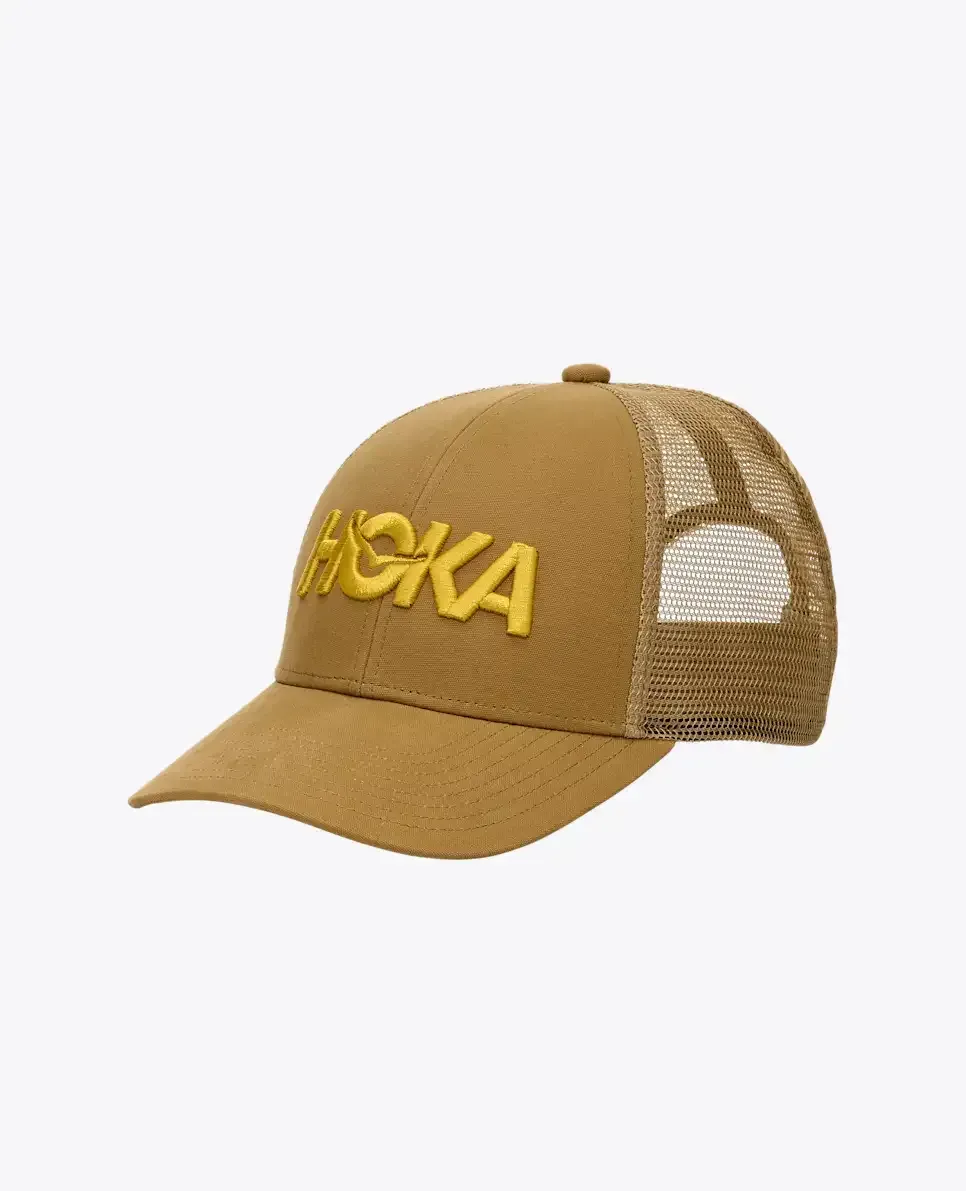 HOKA Hoka Core Logo Trucker Mustard Seed Media front view