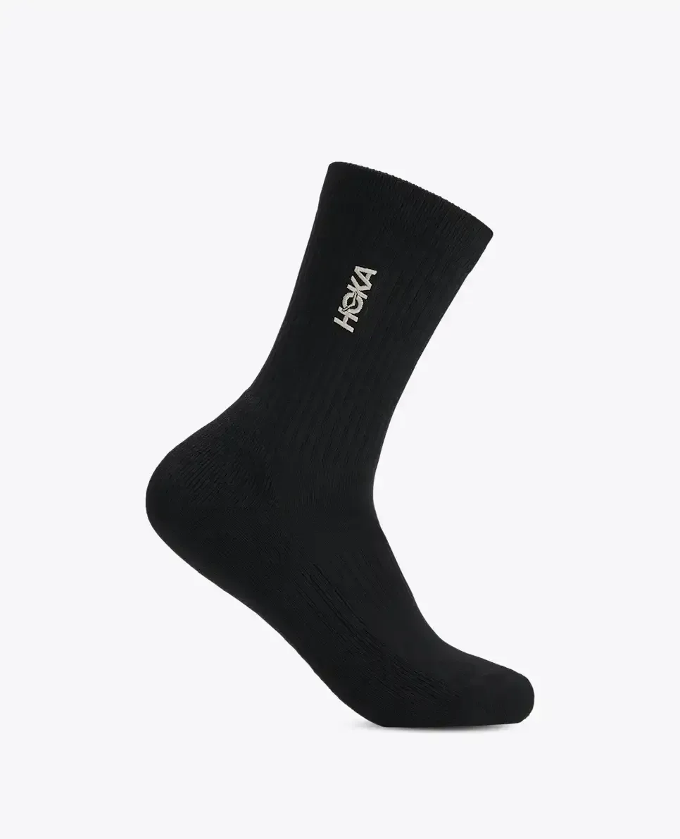 HOKA Lifestyle Crew Socke Schwarz Media front view