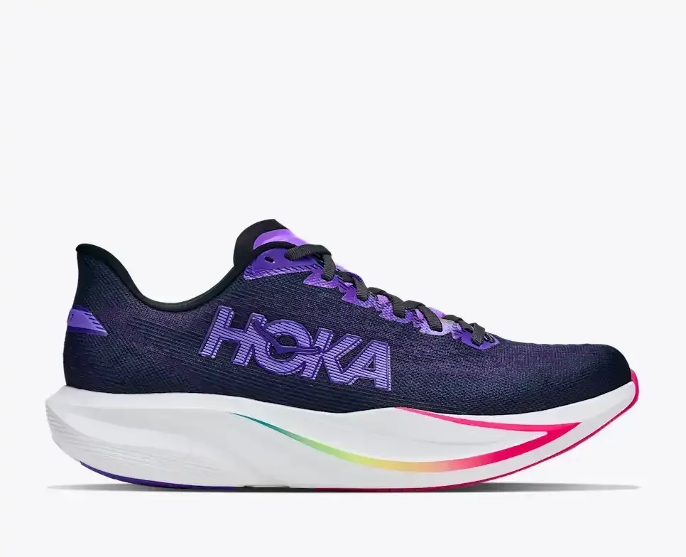 HOKA Mach 7 Carbon Black Cosmic Purple Media front view