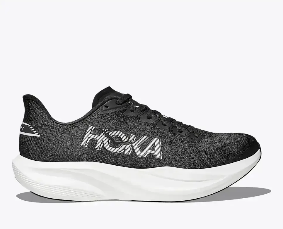 HOKA Mach 7 Schwarz Weiß Media front view