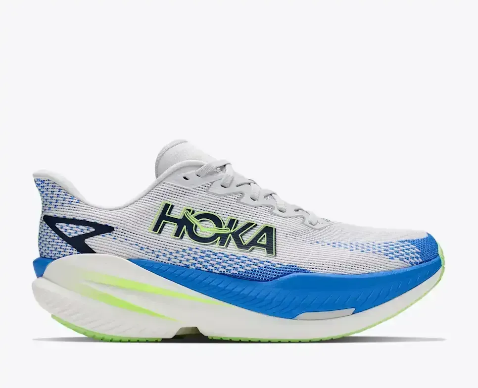 HOKA Mach X 3 Cosmic Grey Virtual Blue Media front view