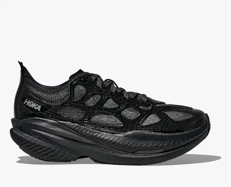 HOKA Mach X Caged Black Midnight Blue Media front view