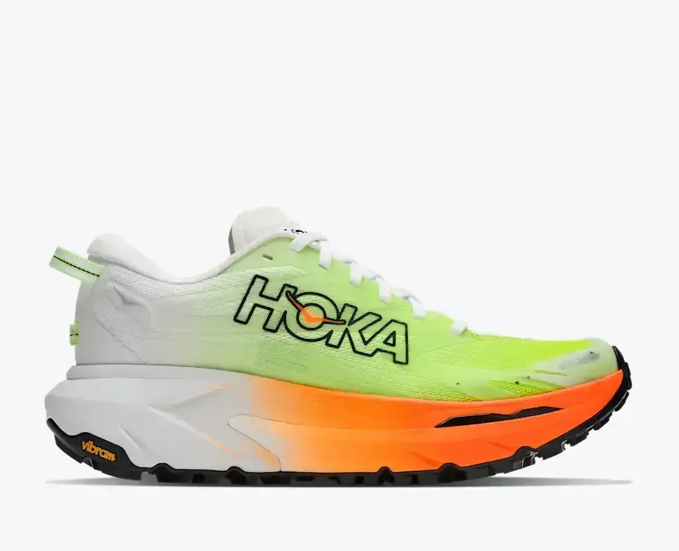 HOKA Mafate 5 Frost Neon Tangerine (Damen) Media front view