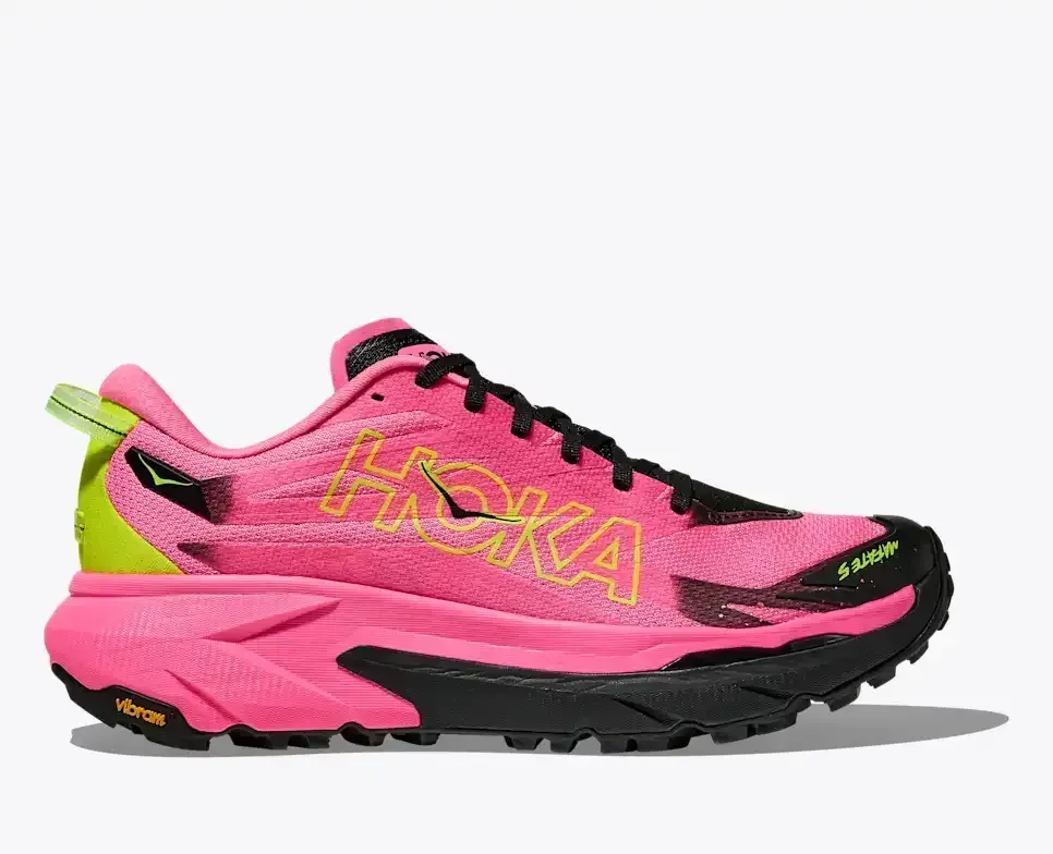 HOKA Mafate 5 Neon Rose Black (Damen) Media front view
