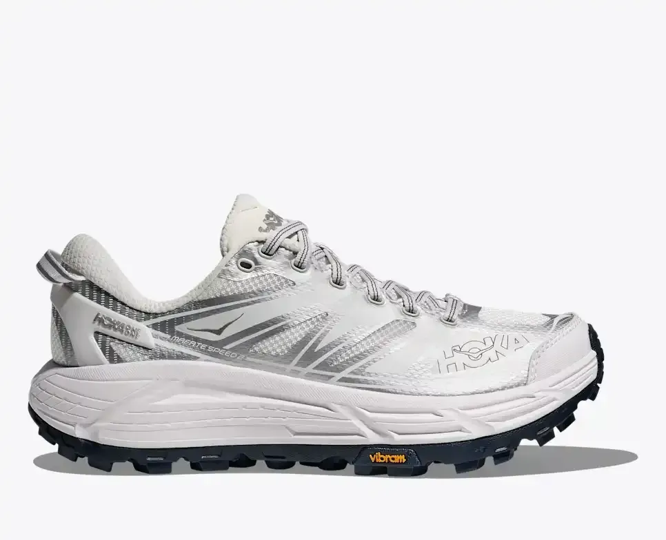 HOKA Mafate Speed ​​2 Weiß Silber Media front view