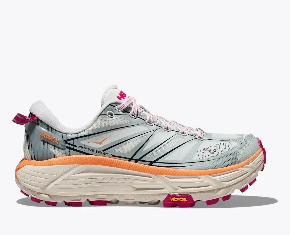 HOKA Mafate Speed ​​2 White Ice Flow Media front view