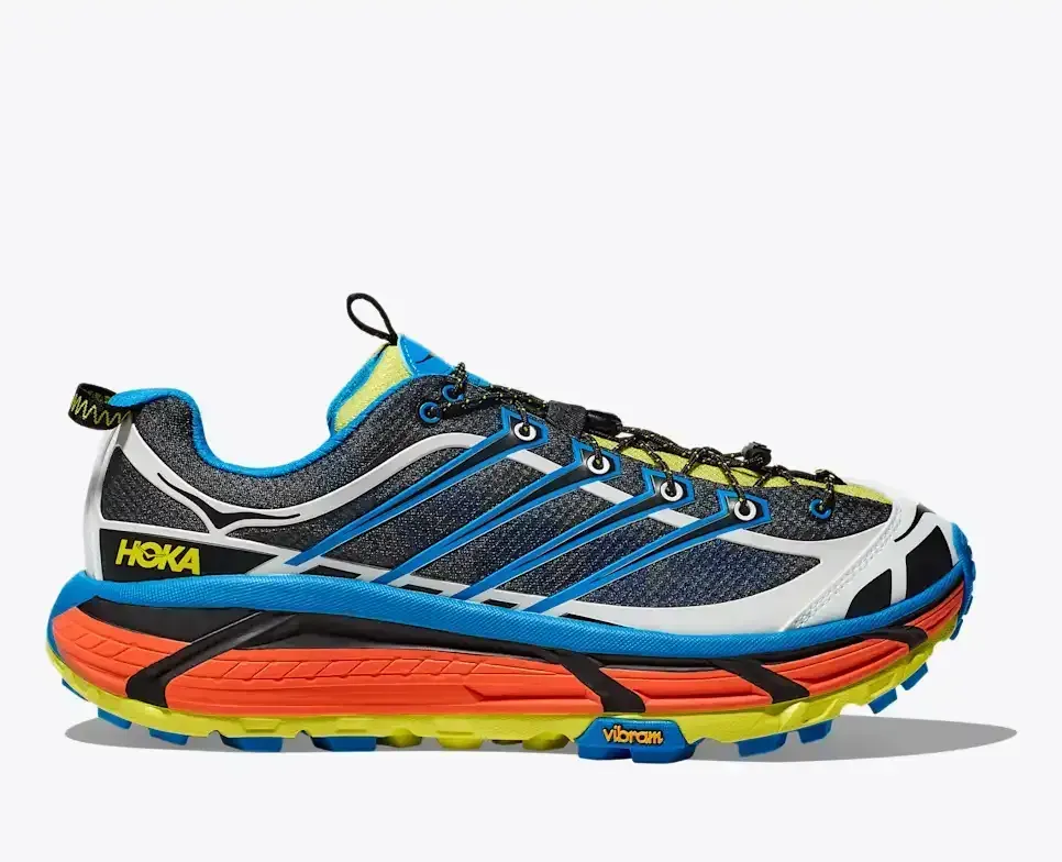 HOKA Mafate Three2 Black Diva Blue Media front view