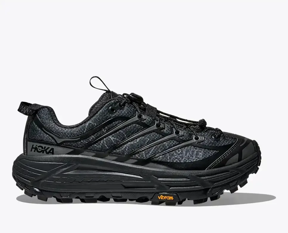 HOKA Mafate Three2 Black Outer Orbit Media front view