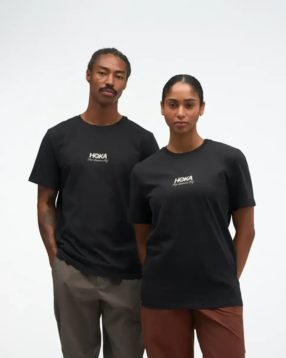 HOKA Mosaik T-Shirt Schwarz Media front view