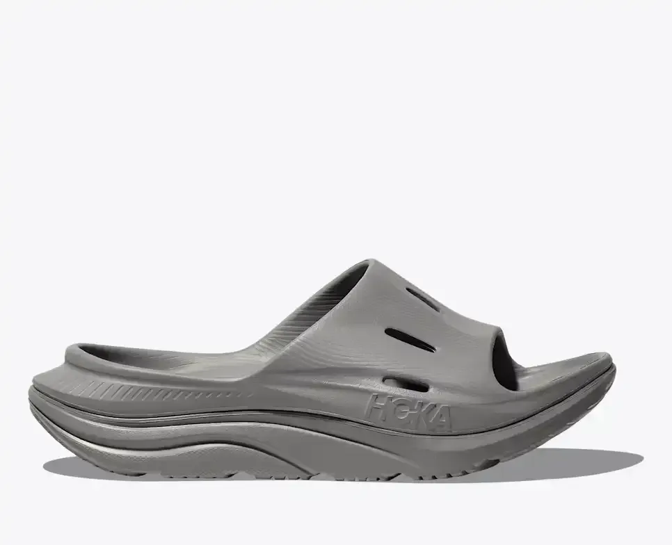 HOKA ORA Recovery Slide 3 Grau Media front view