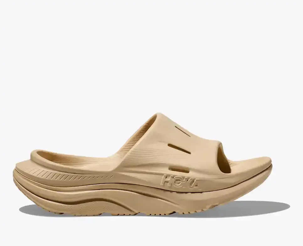 HOKA ORA Recovery Slide 3 Shifting Sand Media front view