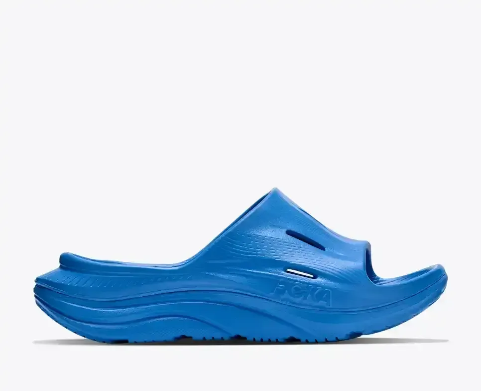 HOKA ORA Recovery Slide 3 Virtual Blue Media front view