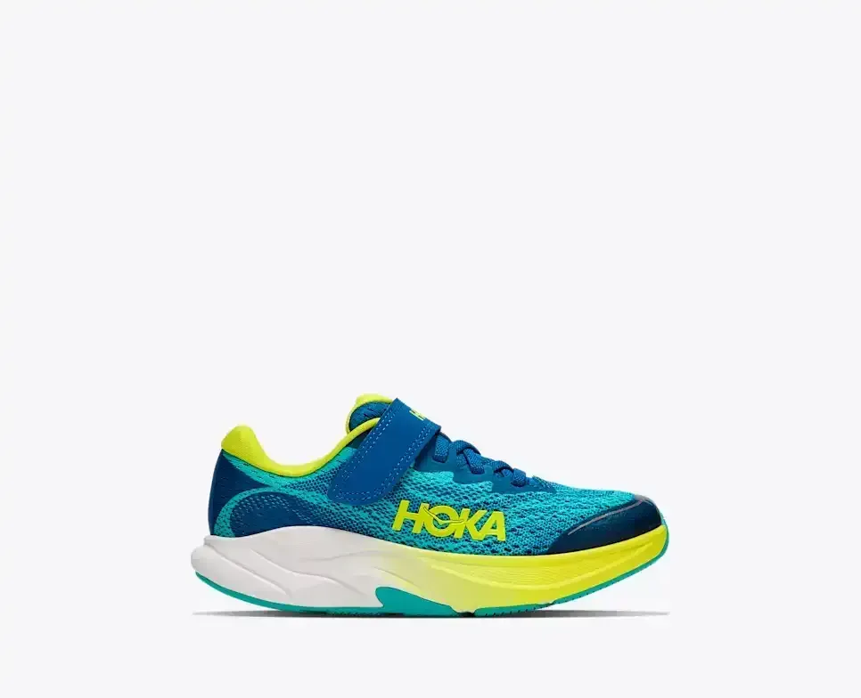 HOKA Rincon 4 Electric Aqua Neon Citrus (Kleine Kinder) Media front view