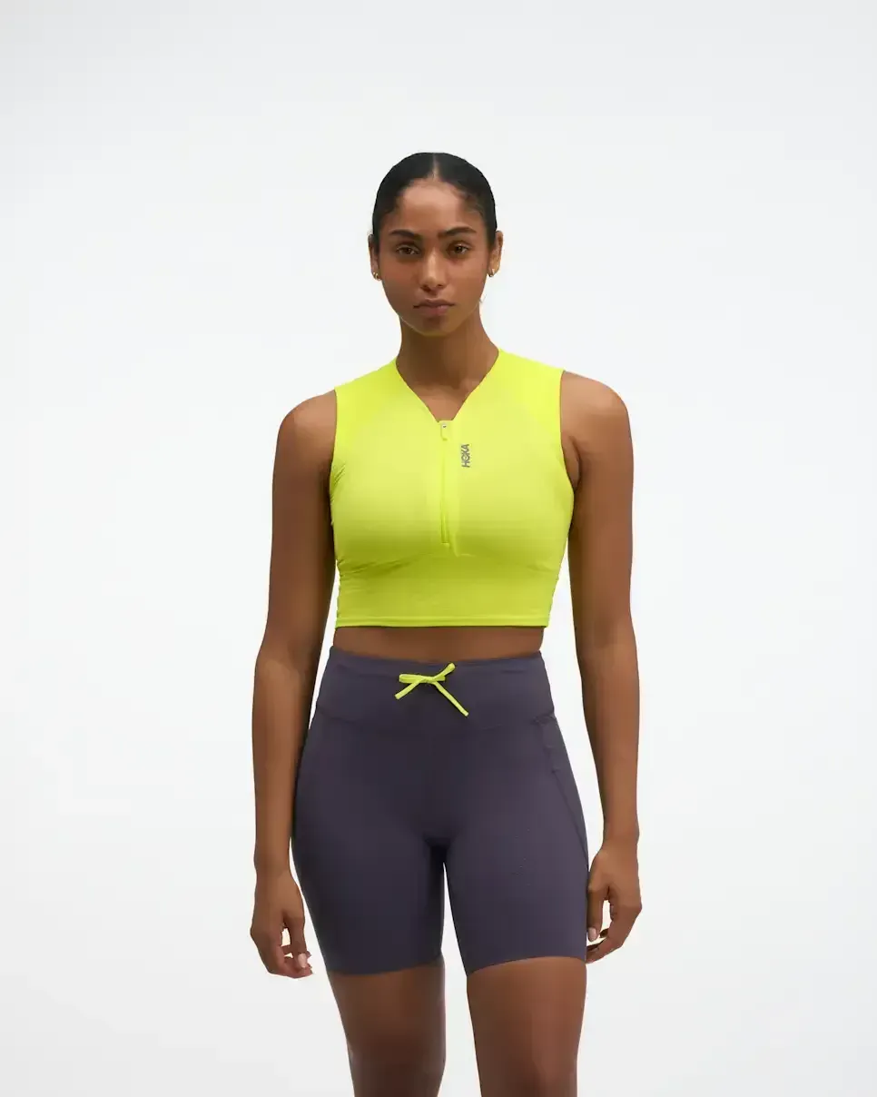 HOKA SkyBreeze Crop Tank Hoka Citrus (Damen) Media front view