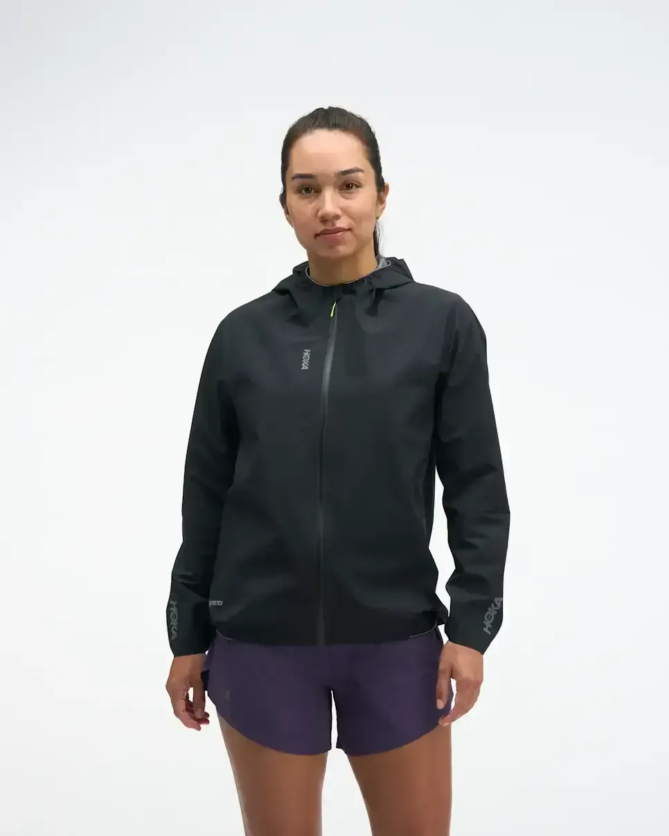 HOKA SkyBreeze wasserdichte Jacke GORE-TEX Schwarz (Damen) Media front view