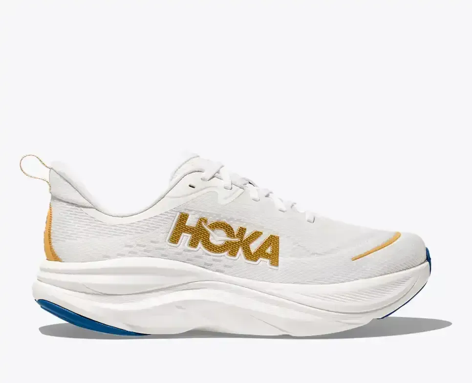 HOKA Skyflow Frost Gold Media front view