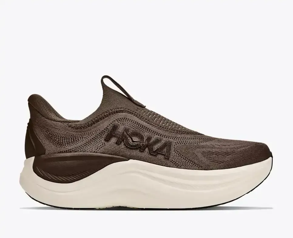 HOKA Skyward Laceless Cliff Grey Gusseisen Media front view