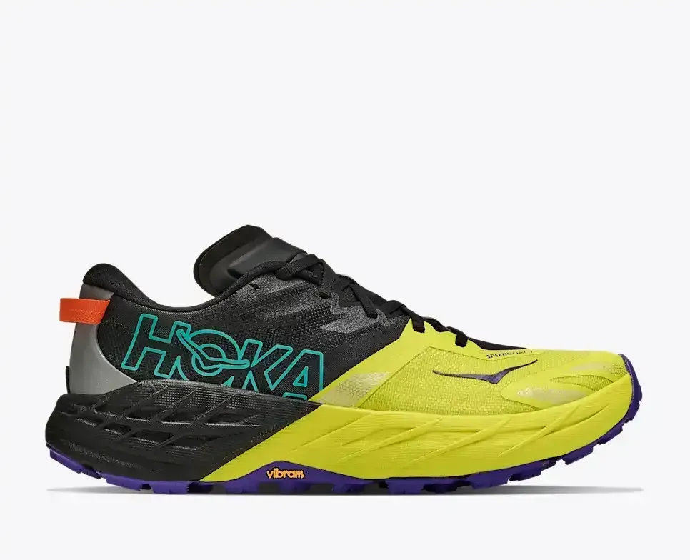 HOKA Speedgoat 7 Black Hoka Citrus Media front view