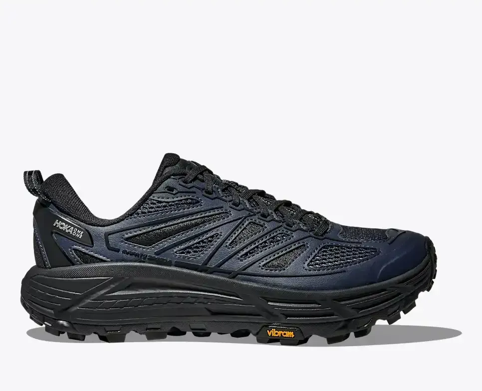HOKA Stealth/Tech Mafate Speed ​​2 Varsity Navy Schwarz Media front view