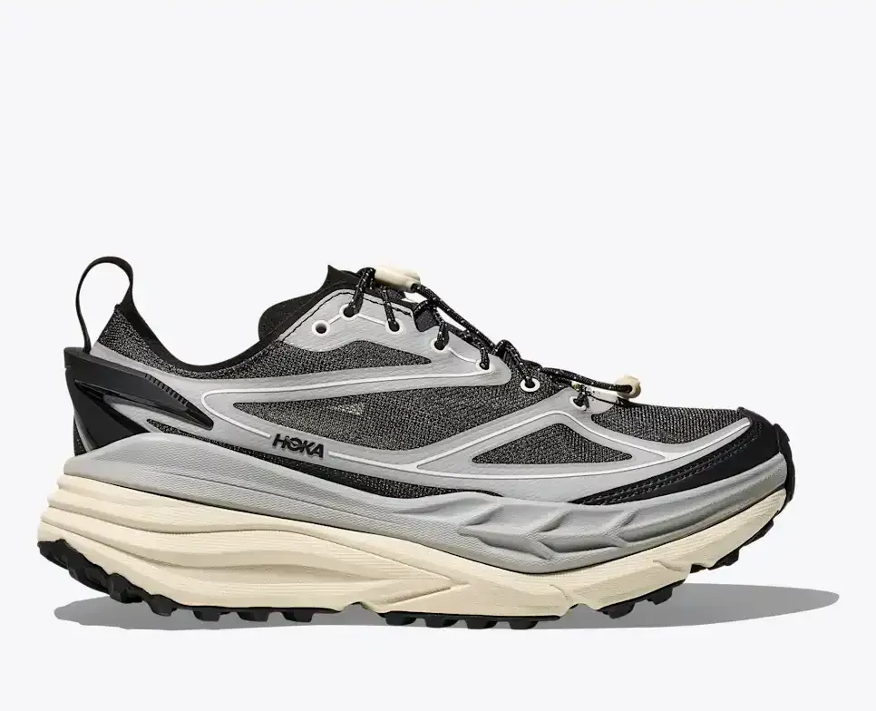 HOKA Stinson One7 Stellar Grey Eggshell Media front view
