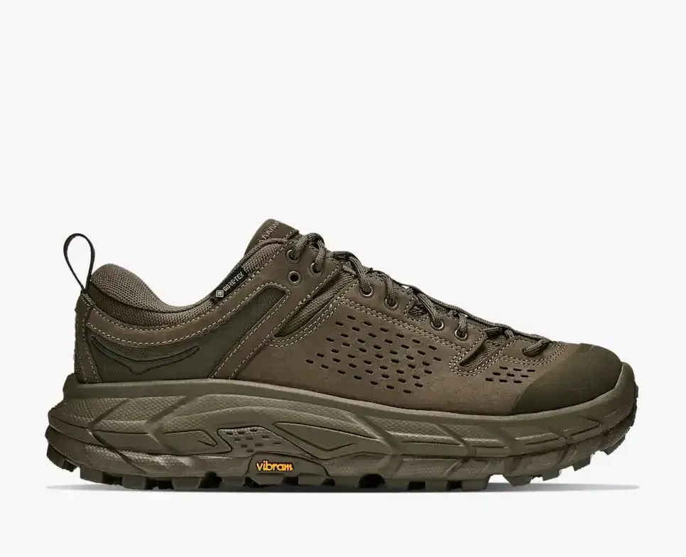 HOKA Tor Ultra Lo Antique Olive Media front view