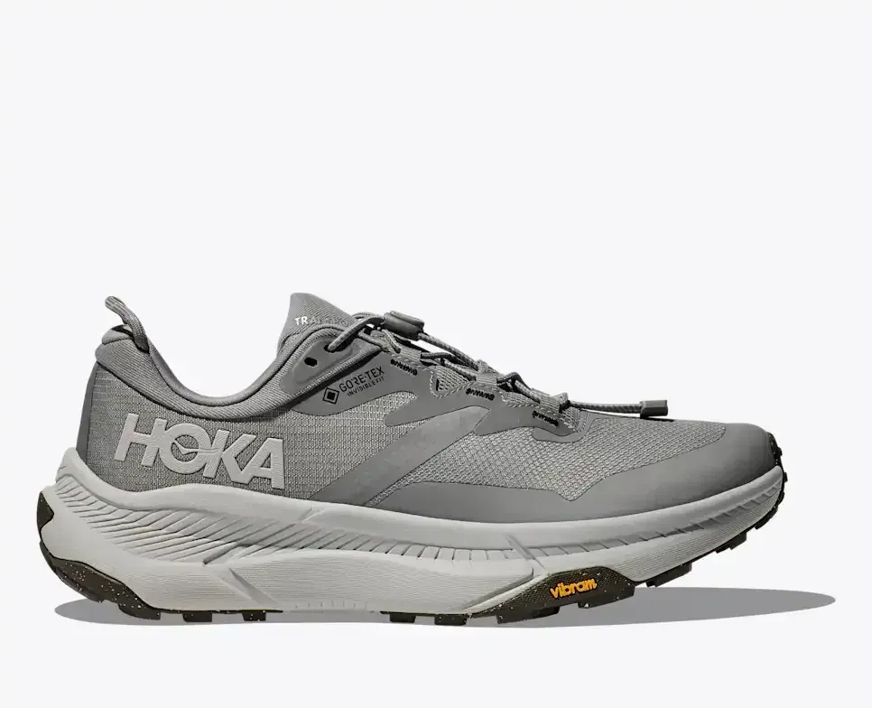 HOKA Transport GORE-TEX Galactic Grey Stardust Media front view