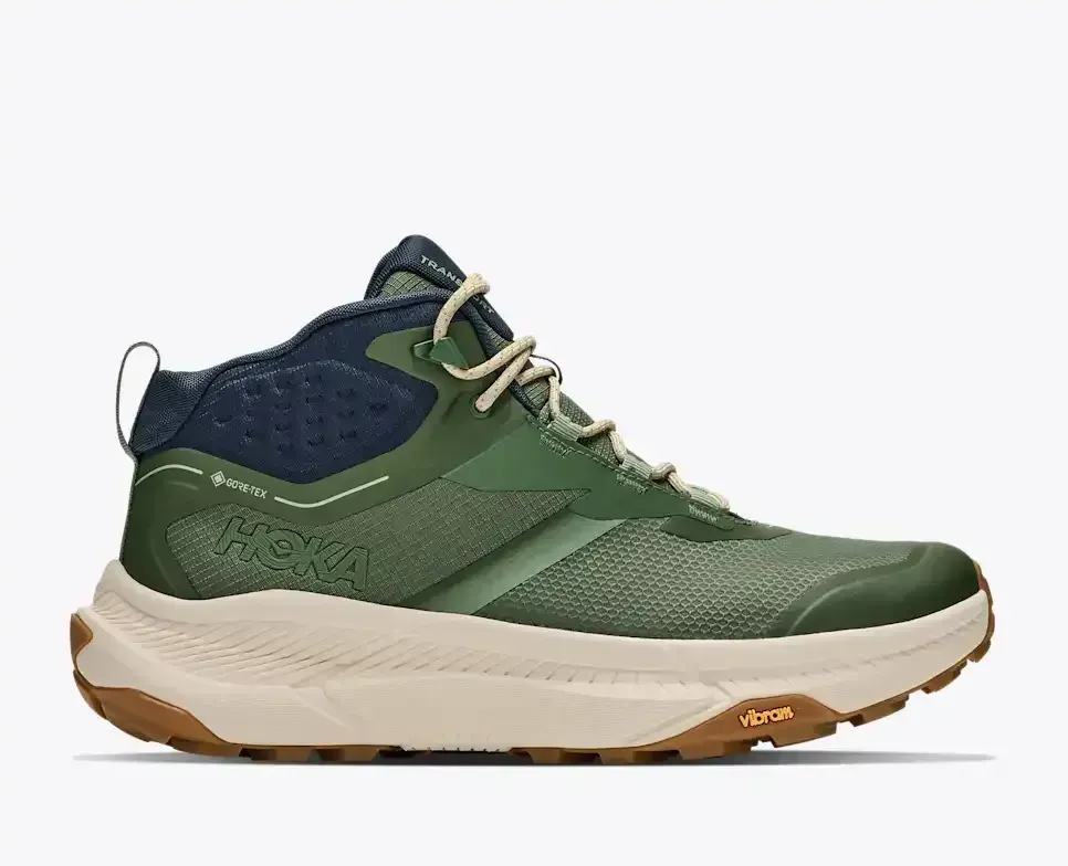HOKA Transport Hike GORE-TEX Nettle Leaf Alabaster Media front view