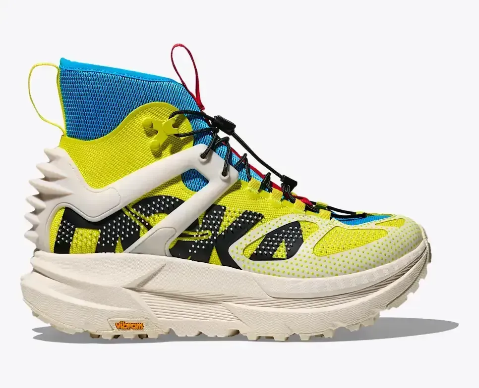HOKA Trees X Hike Citrus Alabaster Media front view